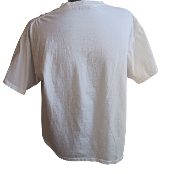 T-shirt XL Single Stitch Vintage 90s Mens 90s Embroidered Fish San Diego Oneita - Picture 5 of 6